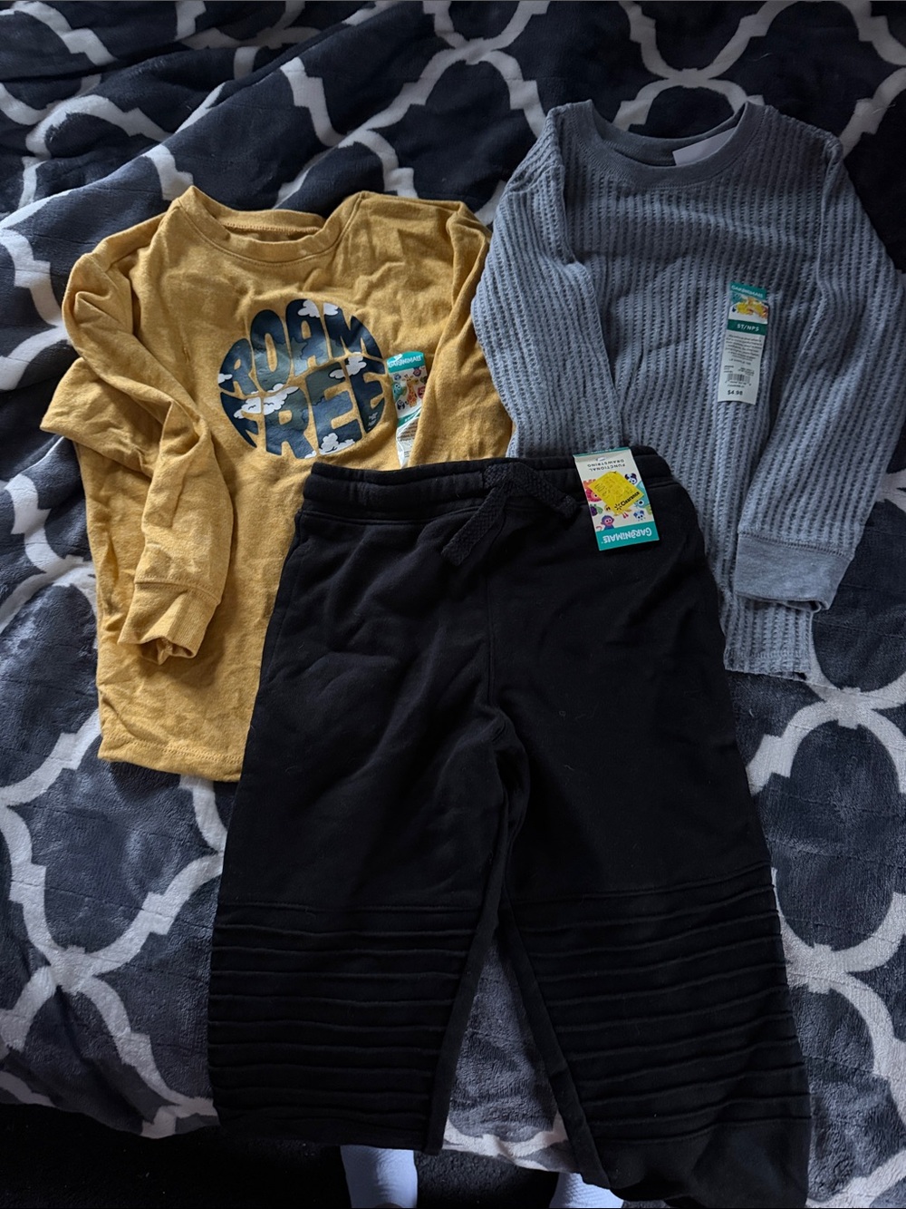 Cat & Jack Black Ribbed Knee Jogger Pants for Kids
